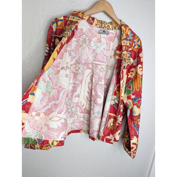 Vintage SA Rose San Antonio Texas Southwest Jacket Sz XL 100% Cotton Western - Picture 9 of 10